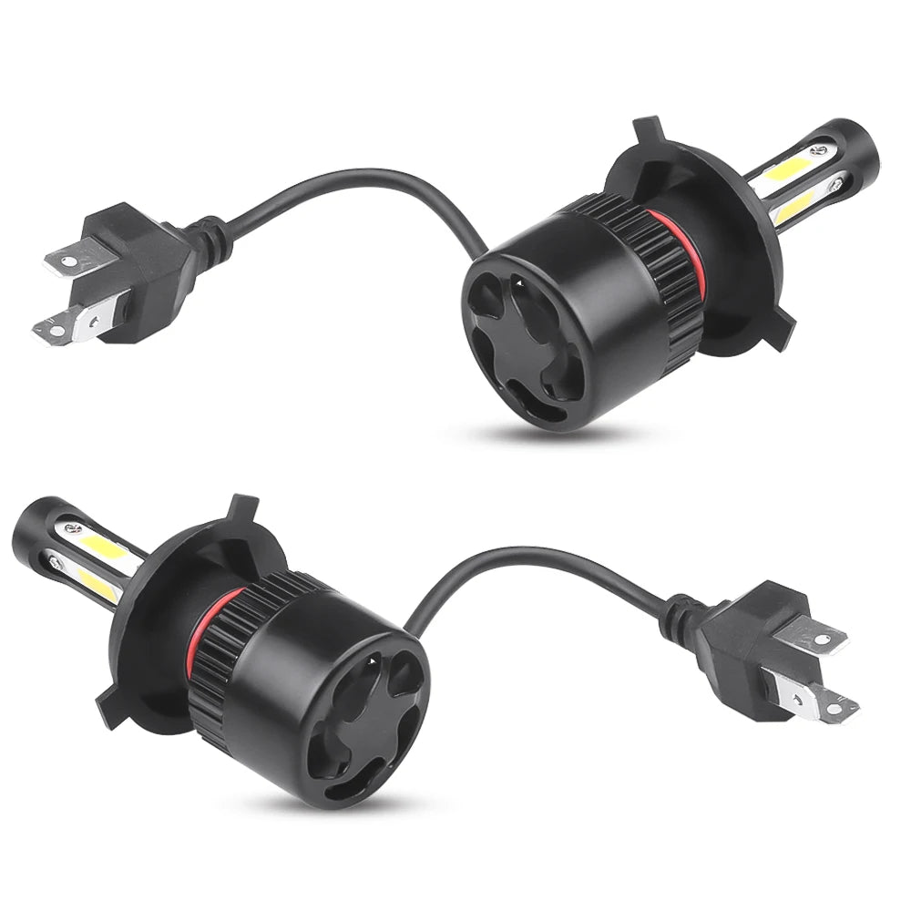 2 pezzi H4 LED fari auto 3 chip COB Auto S2 lampadine per fari auto 72W 8000LM accessori auto 6500K fendinebbia a LED 9-36V