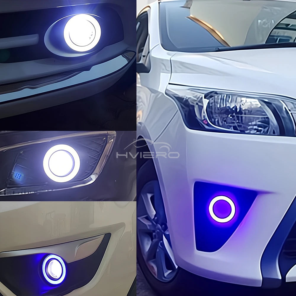 Set 2 Pezzi Fendinebbia LED COB Angel Eyes per Auto Luce diurna DRL – Impermeabile – 64mm / 76mm / 89mm – 12V – Universale