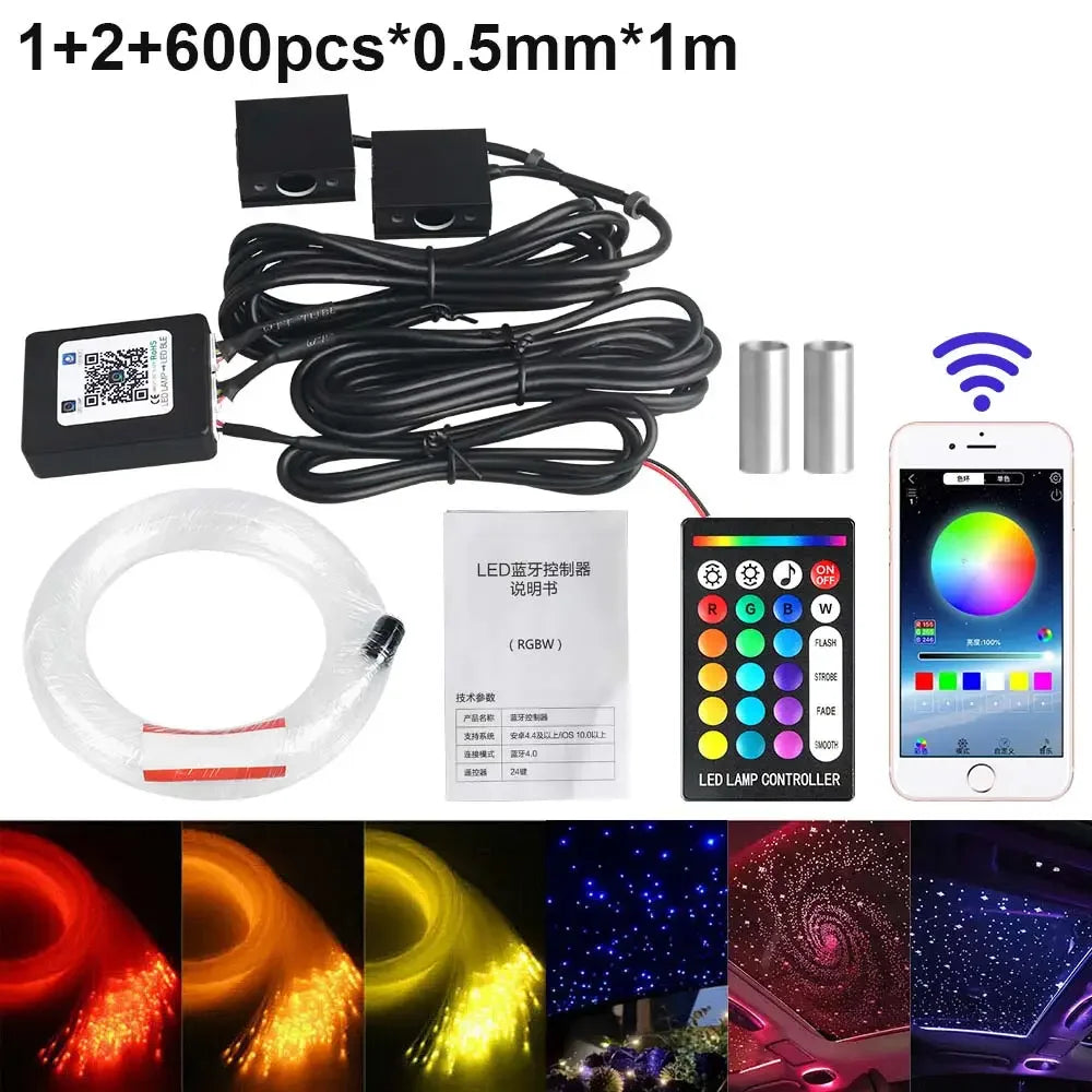 Luce Stellare per Tetto Auto RGBW - Controllo APP - Cielo Stellato a Fibre Ottiche per Auto o Casa