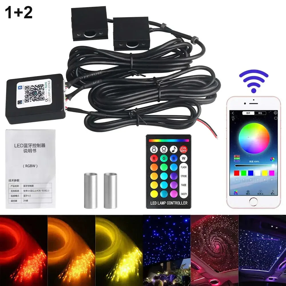 Luce Stellare per Tetto Auto RGBW - Controllo APP - Cielo Stellato a Fibre Ottiche per Auto o Casa
