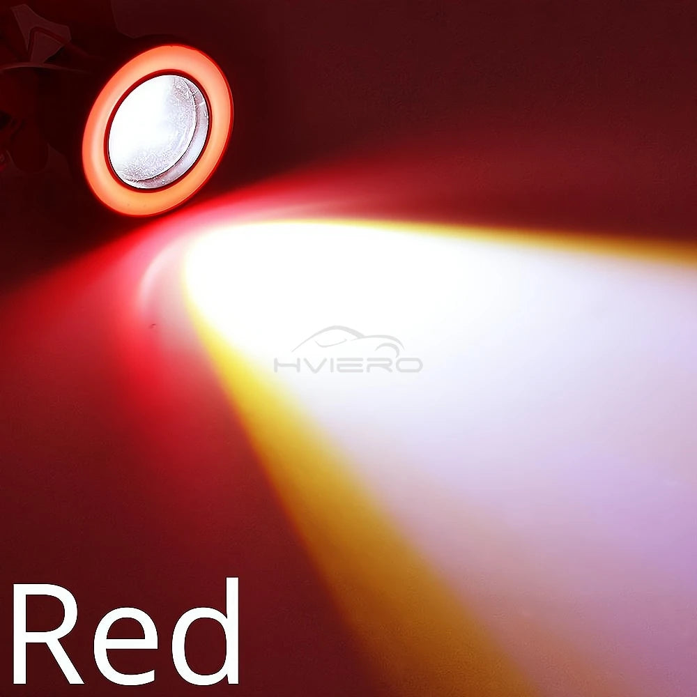 Set 2 Pezzi Fendinebbia LED COB Angel Eyes per Auto Luce diurna DRL – Impermeabile – 64mm / 76mm / 89mm – 12V – Universale