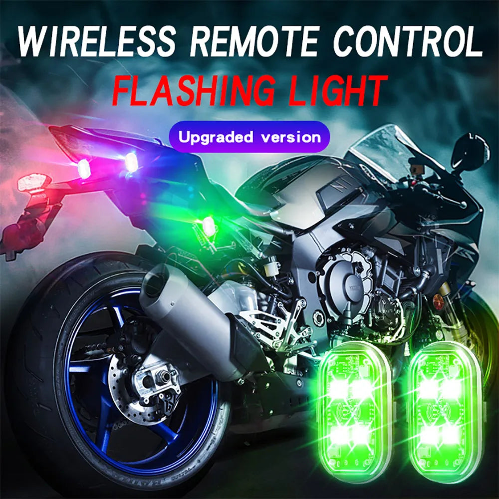 2/4 Pezzi Luci Stroboscopiche LED Wireless per Auto - Luci Atmosfera a 8 Colori Ricaricabili - Luce di Avvertimento Anti-Collisione