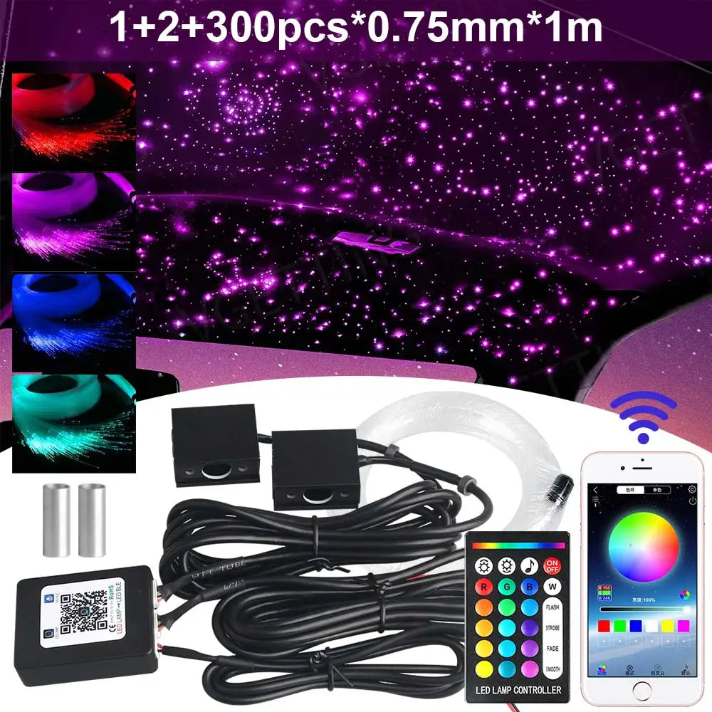 Luce Stellare per Tetto Auto RGBW - Controllo APP - Cielo Stellato a Fibre Ottiche per Auto o Casa