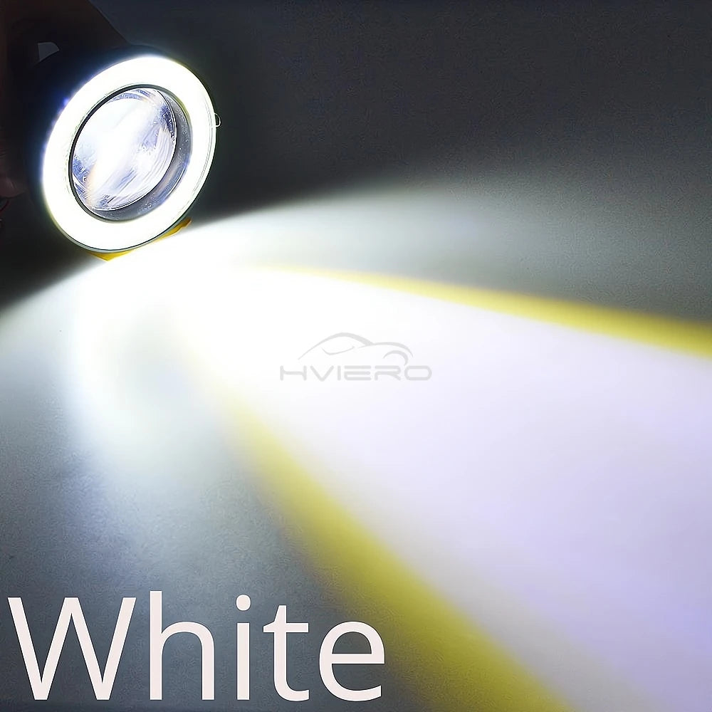 Set 2 Pezzi Fendinebbia LED COB Angel Eyes per Auto Luce diurna DRL – Impermeabile – 64mm / 76mm / 89mm – 12V – Universale
