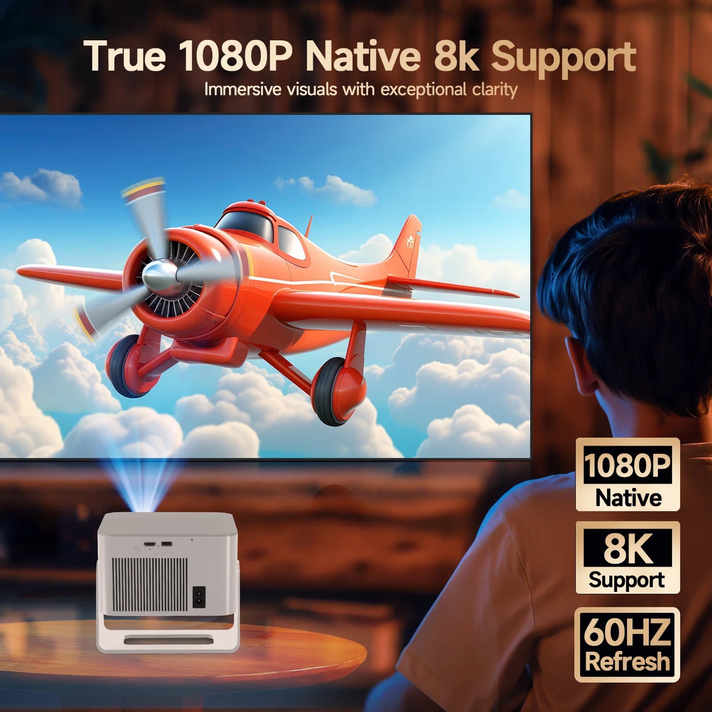 Proiettore Magcubic HY350Max Autofocus: Android 14, 4K, 900 ANSI Lumen, Nativo 1080P (Supporto 8K), WiFi 6, BT 5.4, 16GB, Allwinner H726, Portatile