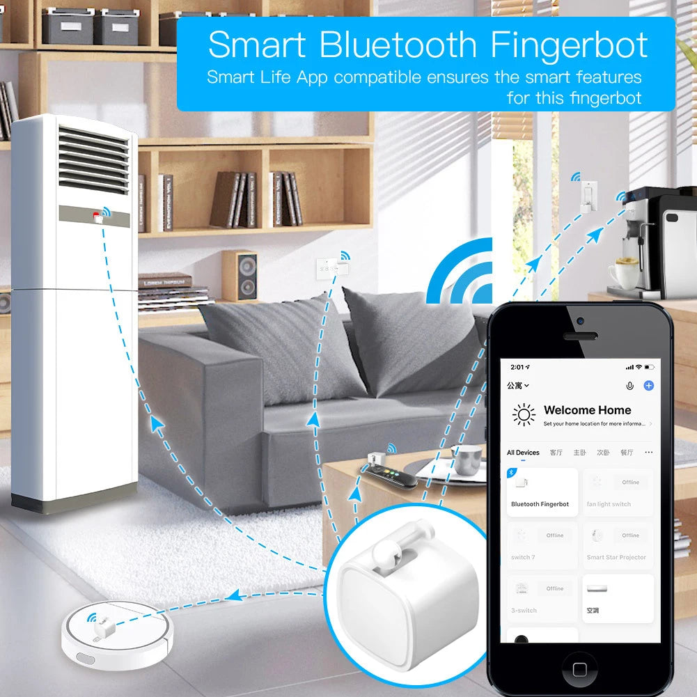 RSH Fingerbot Tuya Bluetooth: Attuatore Meccanico Intelligente per Interruttori e Pulsanti
