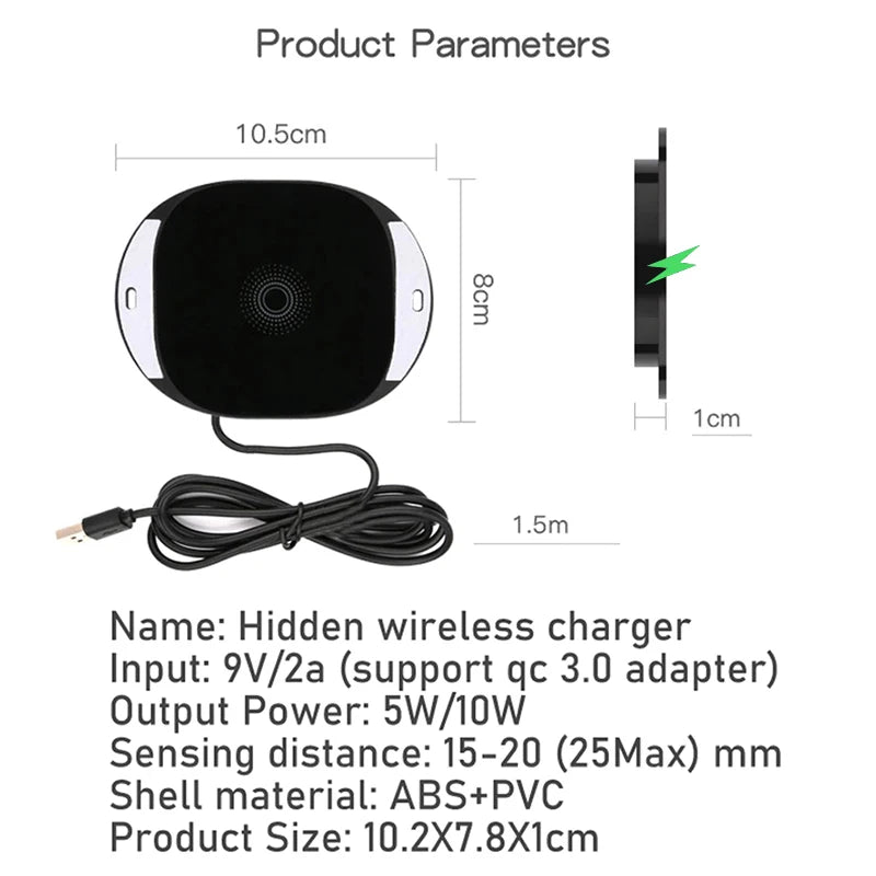 Caricabatterie Wireless Invisibile a Lunga Distanza (fino a 25 mm)